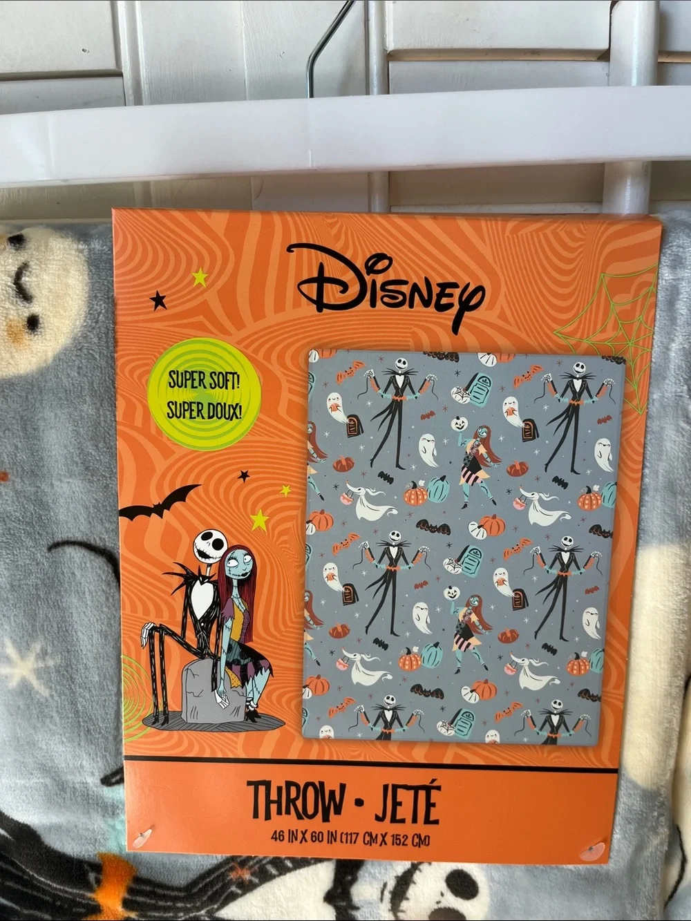 🎃 NWT Disney The Nightmare Before Christmas Super Soft Throw Blanket 46x60 🖤